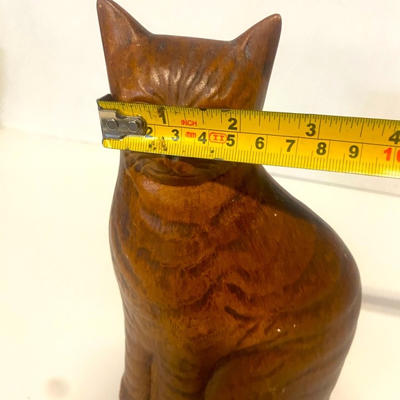Vintage Ceramic Textured  Very Cute Brown Cat Statue 1960’s - Picture 8 of 9